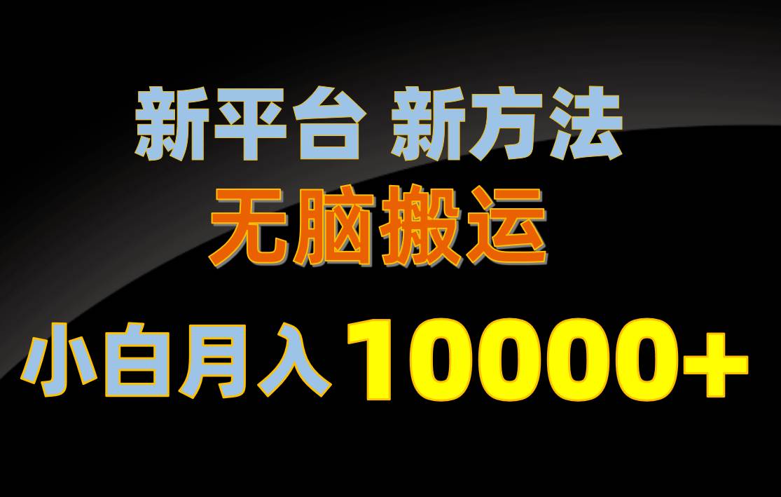 新平台新方法，无脑搬运，月赚10000+，小白轻松上手不动脑-PONCC-Ai时代