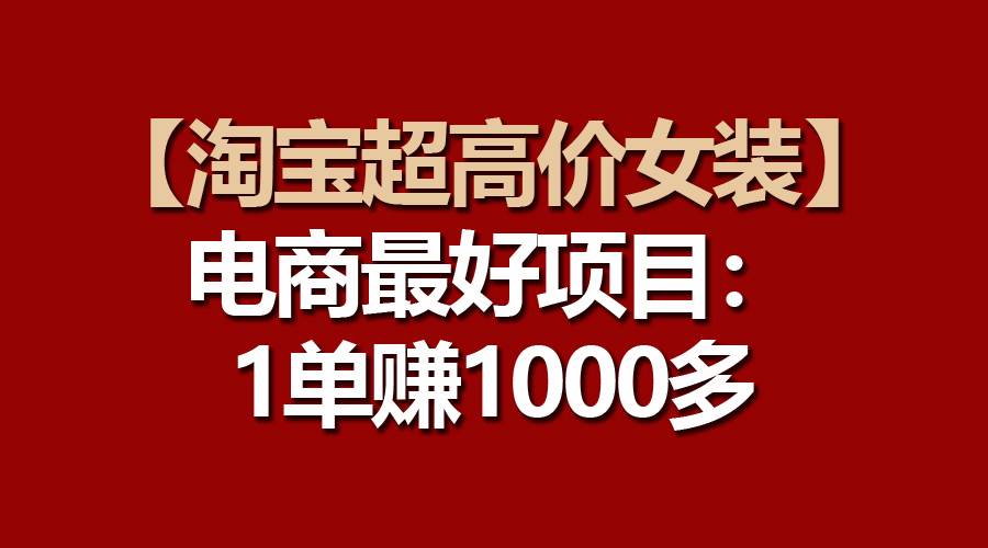 【淘宝超高价女装】电商最好项目：一单赚1000多-PONCC-Ai时代