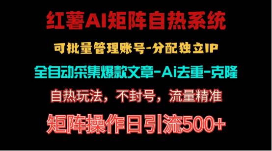 红薯矩阵自热系统，独家不死号引流玩法！矩阵操作日引流500+-PONCC-Ai时代