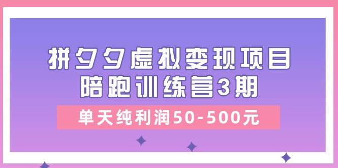 某收费培训《拼夕夕虚拟变现项目陪跑训练营3期》单天纯利润50-500元-PONCC-Ai时代
