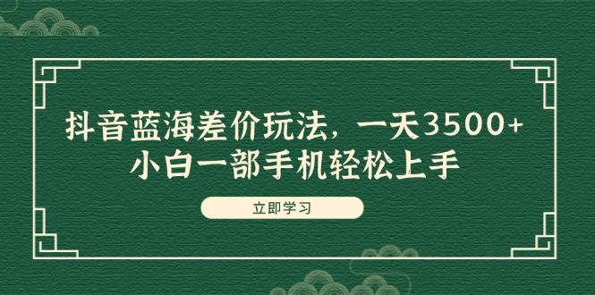 抖音蓝海差价玩法，一天3500+，小白一部手机轻松上手-PONCC-Ai时代