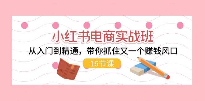 小红书电商实战班，从入门到精通，带你抓住又一个赚钱风口（16节）-最新项目