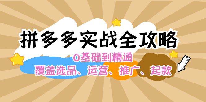 拼多多实战全攻略：0基础到精通，覆盖选品、运营、推广、起款-PONCC-Ai时代