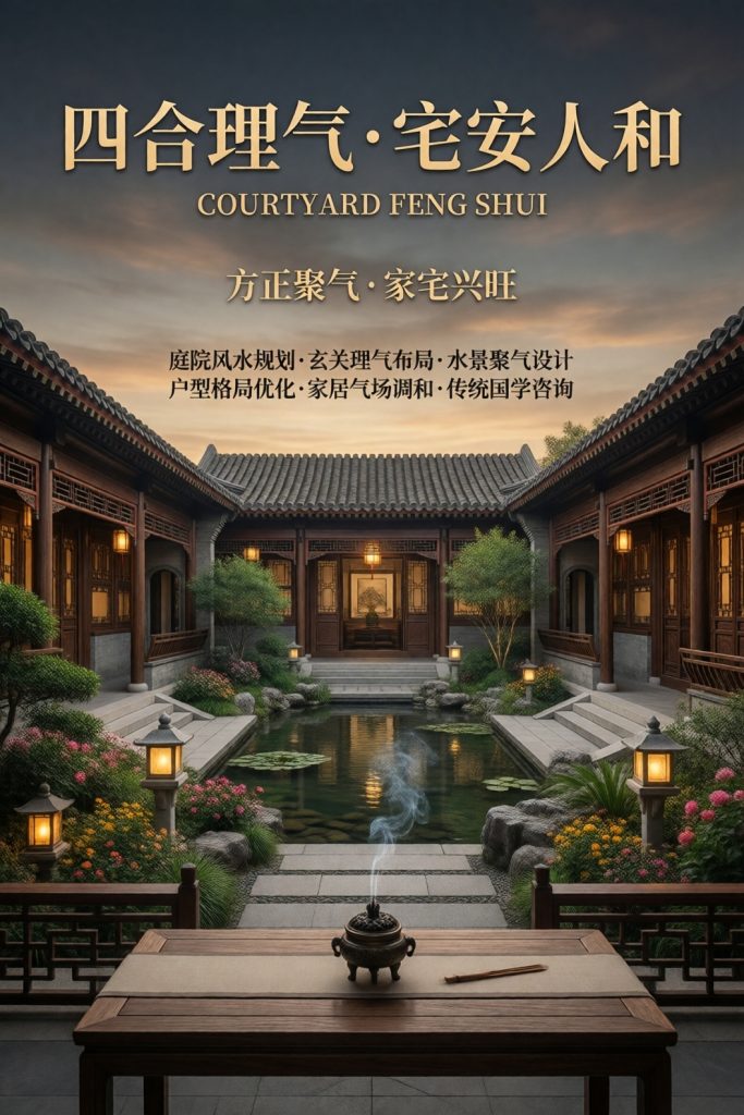 图片[5]-风水海报，国学意境，中式美学，藏风聚气，庭院风水，文昌位，命理海报，传统文化，东方意境，家居风水，实景海报，禅意风水，风水底图