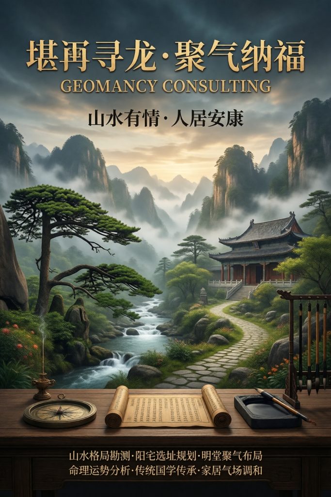 图片[4]-风水海报，国学意境，中式美学，藏风聚气，庭院风水，文昌位，命理海报，传统文化，东方意境，家居风水，实景海报，禅意风水，风水底图