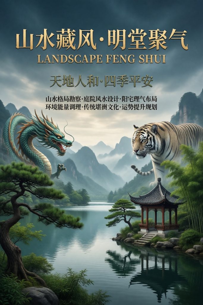 国学风水意境海报｜第 1 期｜藏风聚气中式美学-