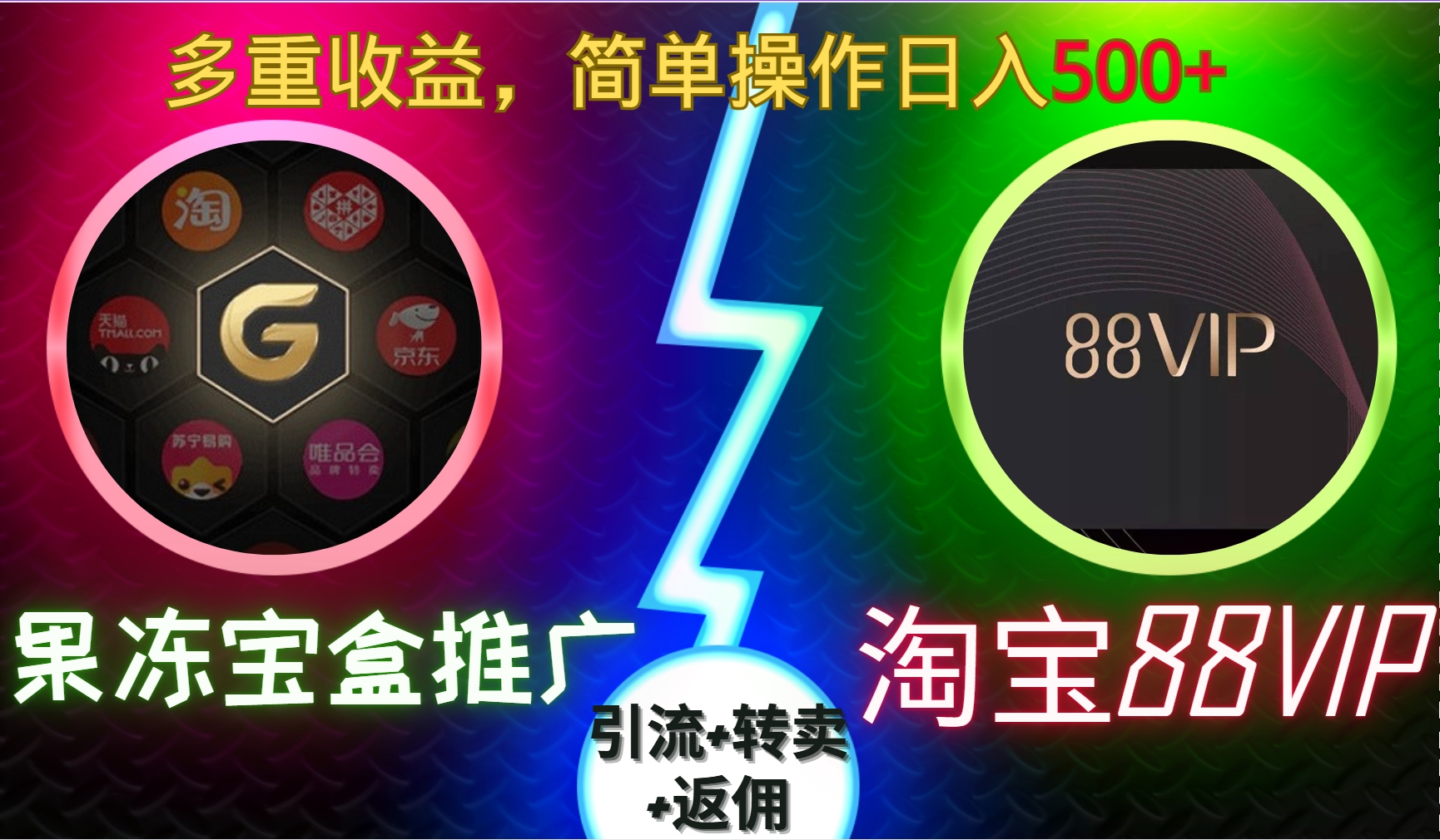 果冻宝盒推广88VIP，引流+转卖+返佣，多重收益，简单操作日入500+-PONCC